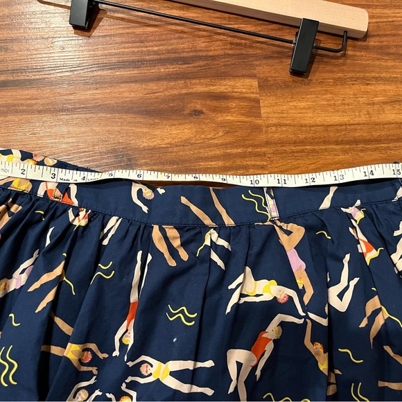 ModCloth Synchronized Swimmers Mini Skirt Blue Sz L - Picture 4 of 5